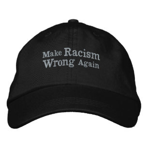 Racisme weer verkeerd maken geborduurde pet