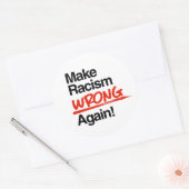 Racisme weer verkeerd maken ronde sticker (Envelop)