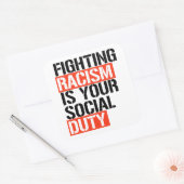 Racismebestrijding is uw sociale plicht vierkante sticker (Envelop)
