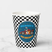 Racistisch Kind: Birthday Race Car Theme Papieren Bekers (Achterkant)
