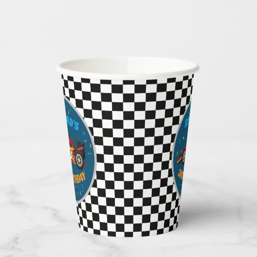 Racistisch Kind: Birthday Race Car Theme Papieren Bekers (Links)