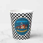 Racistisch Kind: Birthday Race Car Theme Papieren Bekers (Voorkant)