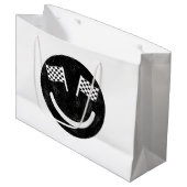 Racistische glimlach voor Race Car Party Groot Cadeauzakje (Voorkant Gekanteld)