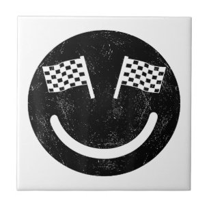 Racistische glimlach voor Race Car Party Tegeltje