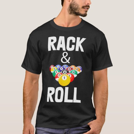Rack & Roll Tee Shirts Cool biljartbal T - shi (Voorkant)