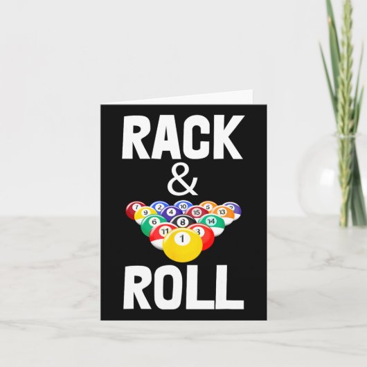 Rack &amp; Roll Tee Shirts Cool biljartbal T - shi Kaart (Voorkant)