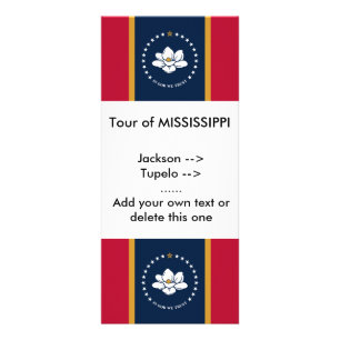 Rack Card met Vlag van Mississippi State, VS Reclamekaart