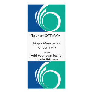 Rack Card met vlag van Ottawa, Canada Reclamekaart