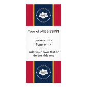 Rack Card with Flag of Mississippi State, USA Reclamekaart (Voorkant)