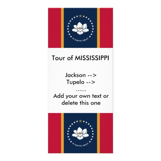 Rack Card with Flag of Mississippi State, USA Reclamekaart (Voorkant)