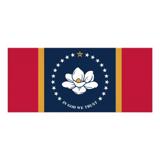 Rack Card with Flag of Mississippi State, USA Reclamekaart (Achterkant)