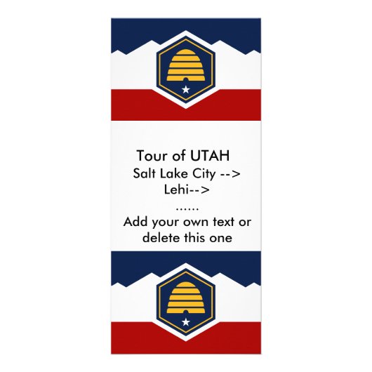 Rack Card with Flag of Utah, USA Reclamekaart (Voorkant)
