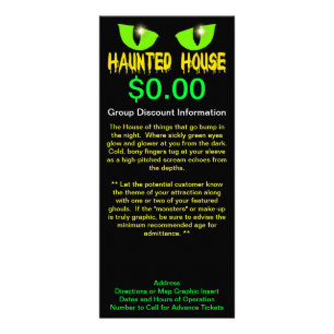 Rack Cards - "Haunted House" - Gele briefing Reclamekaart