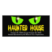 Rack Cards - "Haunted House" - Gele briefing Reclamekaart (Achterkant)