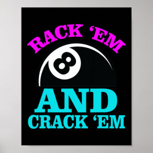 Rack EM en Crack EM biljart pool biljart spelen Poster