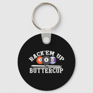 Rack Em Up Buttercup – biljartzwembad Sleutelhanger