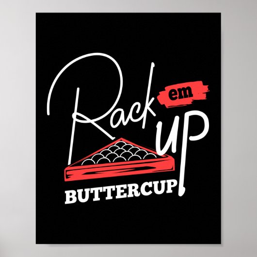 Rack em up Buttercup Pool Player Billiards Poster (Voorkant)