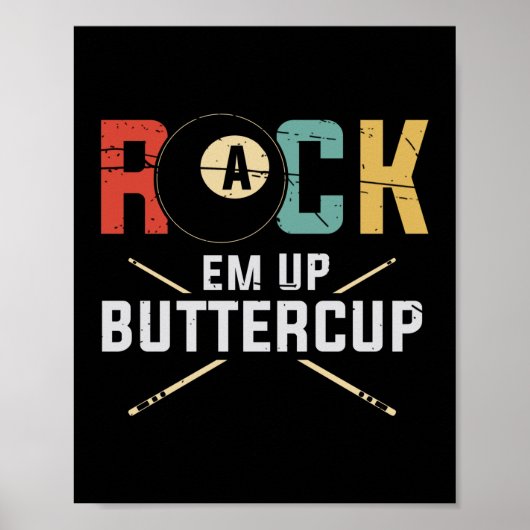 Rack em up Buttercup Pool Player Billiards Poster (Voorkant)