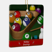 "Rack 'em up," game of billiards Keramisch Ornament (Rechts)
