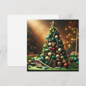 Rack 'em up kerstboom feestdagenkaart (Voorkant / Achterkant)