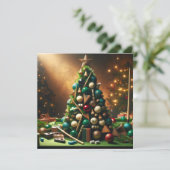 Rack 'em up kerstboom feestdagenkaart (Staand voorkant)