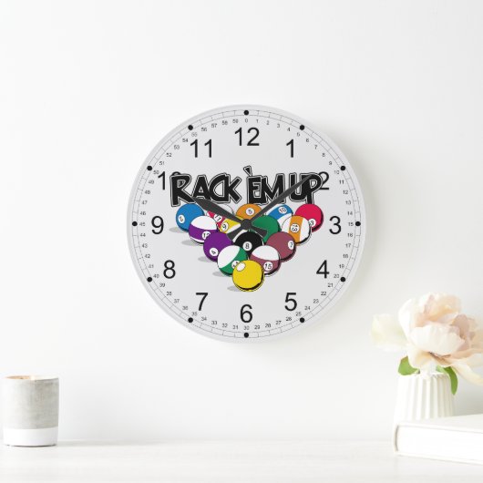 Rack Em Up Pool Grote Klok (Huis)
