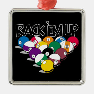 Rack Em Up Pool Metalen Ornament
