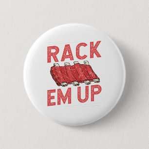 Rack em Up Ribs Lover Pork BBQ Short Baby Back Ronde Button 5,7 Cm
