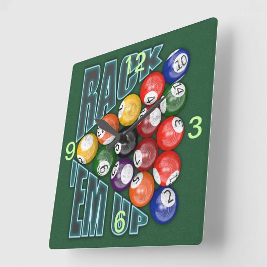 Rack Em Up Vierkante Klok (Hoek)