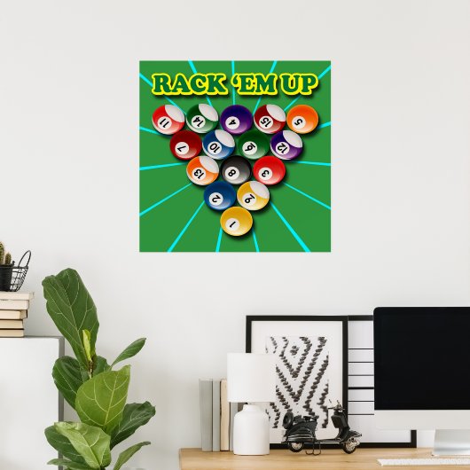 RACK EM'UP BILLIARDS POSTER (Thuiskantoor)