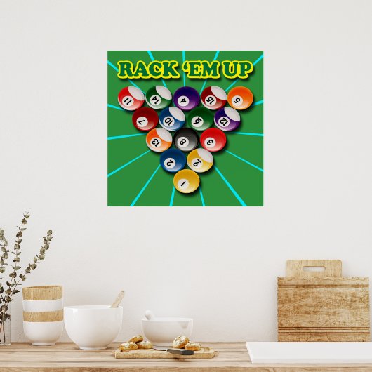 RACK EM'UP BILLIARDS POSTER (Keuken)