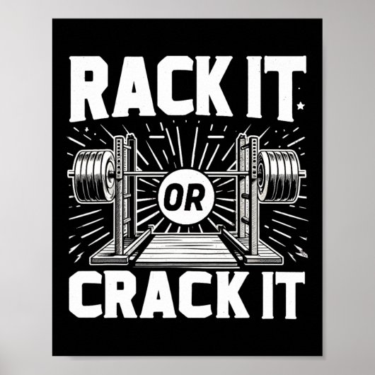 Rack het of crack het Barbell bodybuilding Poster (Voorkant)