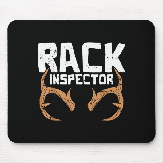Rack Inspector Funny Deer Elk Buck Bow Hunting Hun Muismat (Voorkant)