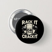 Rack It of Crack It Barbell Bodybuilding 1 Ronde Button 5,7 Cm (Voorkant /achterkant)