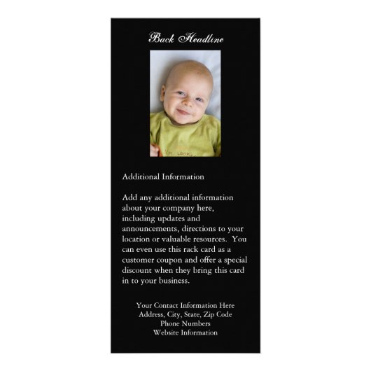 Rack Kaart afdrukken, fotograferen of bruiloft (Achterkant)