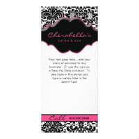 Rack Kaart Damask White Black Pink Floral Lijst