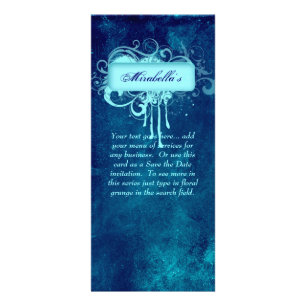 Rack Kaart Floral Grunge Salon Spa Blue Denim
