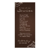 Rack Kaart Floral Linen Salon Spa Beige Brown (Achterkant)