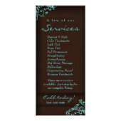 Rack Kaart Floral Linen Salon Spa Blue Brown (Achterkant)