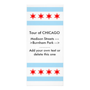 Rack Kaart met Flag of Chicago, Illinois, Verenigd