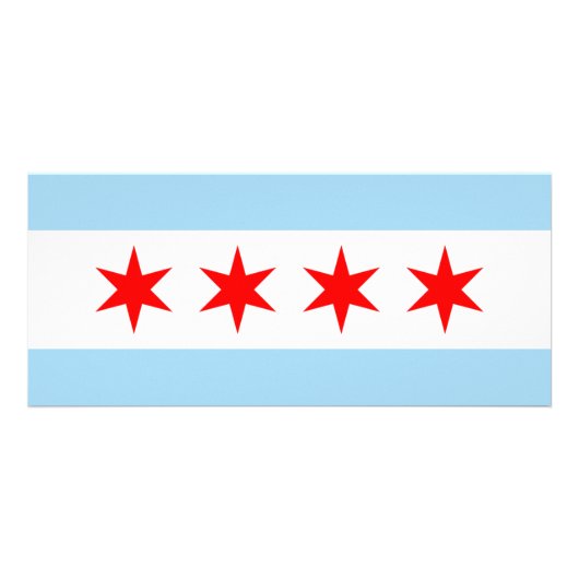 Rack Kaart met Flag of Chicago, Illinois, Verenigd (Achterkant)