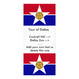 Rack Kaart met vlag van Dallas, Verenigde Staten