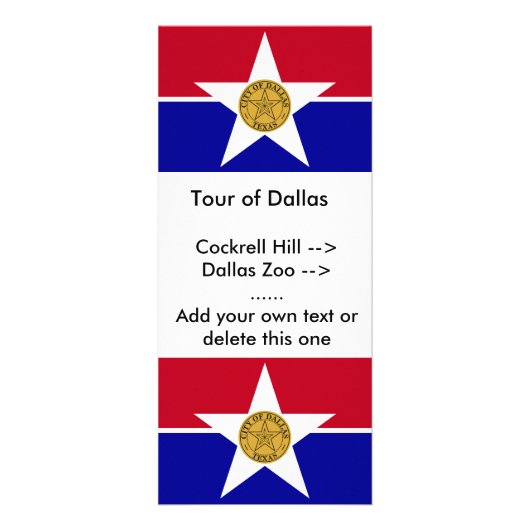 Rack Kaart met vlag van Dallas, Verenigde Staten (Voorkant)