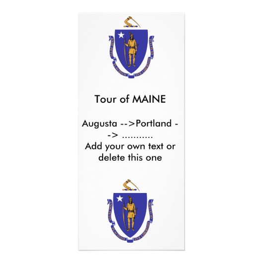 Rack Kaart met vlag van Massachusetts, Verenigde S (Voorkant)