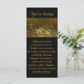 Rack-Kaart met zwarte & gouduitnodiging (Staand voorkant)