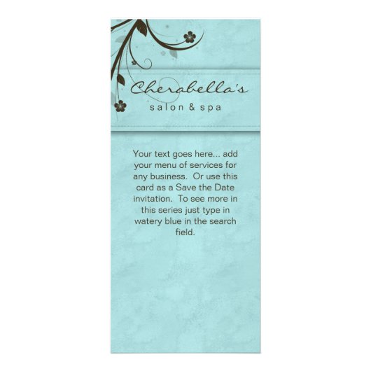 Rack Kaart Watery Blue Floral Spa (Voorkant)