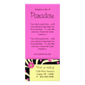 Rack Kaart Zebra Daisy Floral Salon Spa Pink Yello (Achterkant)