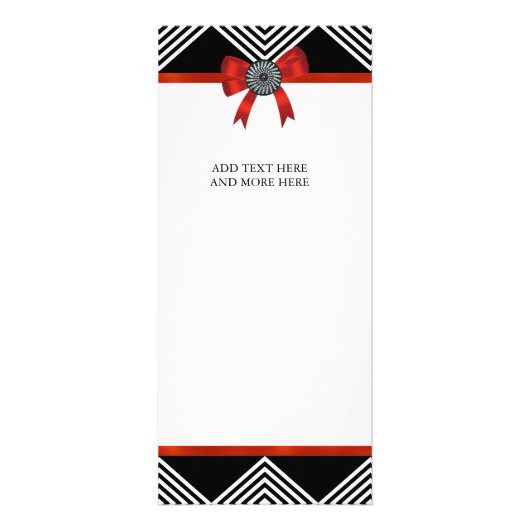 Rack Kaart Zwart Wit Stripe Rood Bow (Achterkant)