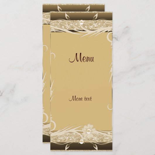 Rack Menu Kaart Gold Brown Floral (Voorkant / Achterkant)
