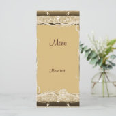Rack Menu Kaart  Gold Brown Floral (Staand voorkant)